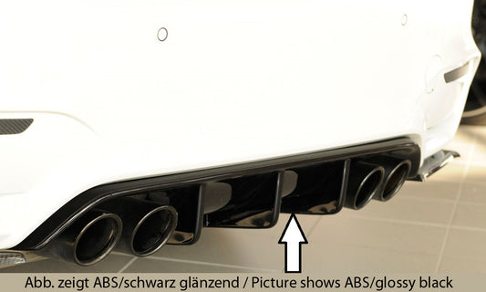 BMW 3er F80 M3 (M3) Rieger Heckeinsatz für orig. Heckschürze für orig. Heckschürze, für orig. Doppelendrohr li u. re, ABS, 
inkl. Montagezubehör, Gutachten