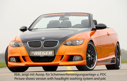 BMW 3er E92 Rieger Spoilerstoßstange    ABS, für Fzg. mit Einparkhilfe (PDC), 
inkl. Alugitter, Montagezubehör, ABE