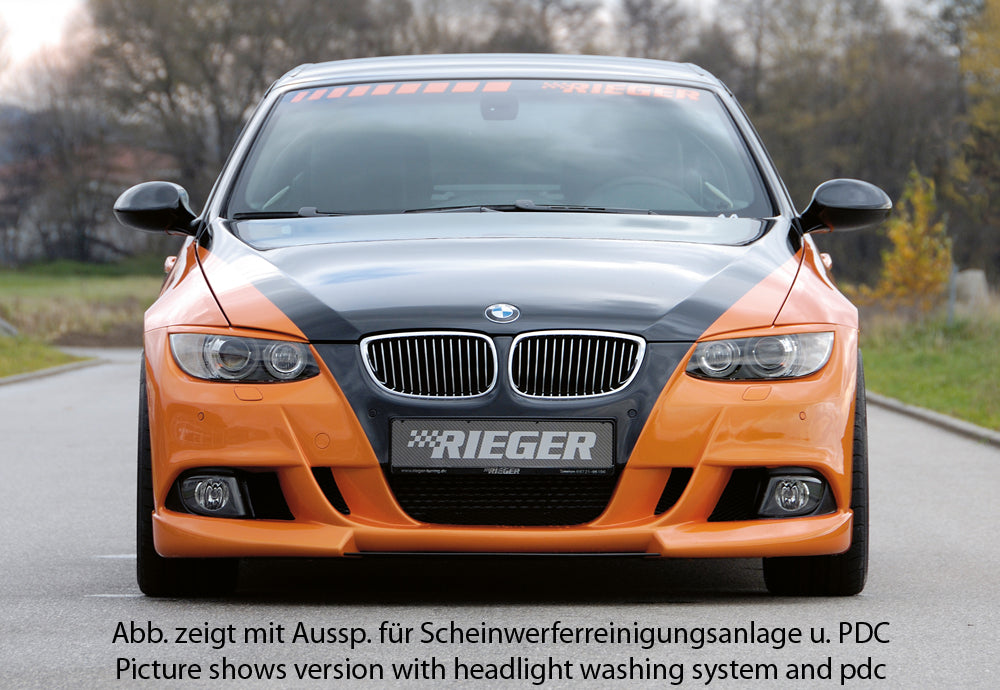 BMW 3er E92 Rieger Spoilerstoßstange    ABS, für Fzg. mit Einparkhilfe (PDC), 
inkl. Alugitter, Montagezubehör, ABE