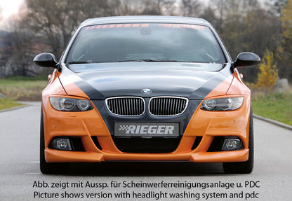 BMW 3er E92 Rieger Spoilerstoßstange    ABS, für Fzg. mit Einparkhilfe (PDC), 
inkl. Alugitter, Montagezubehör, ABE
