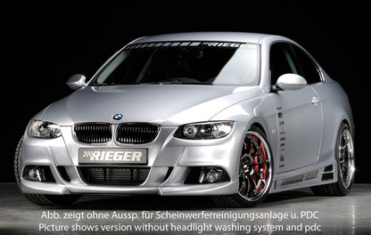 BMW 3er E92 Rieger Spoilerstoßstange    ABS, für Fzg. mit Einparkhilfe (PDC), 
inkl. Alugitter, Montagezubehör, ABE