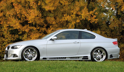 BMW 3er E92 Rieger Seitenschweller    links, mit Schacht und 2 Ausschnitten, ABS, 
inkl. Alugitter, Gutachten, Montagezubehör