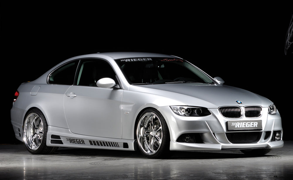 BMW 3er E92 Rieger Seitenschweller    links, mit Schacht und 2 Ausschnitten, ABS, 
inkl. Alugitter, Gutachten, Montagezubehör