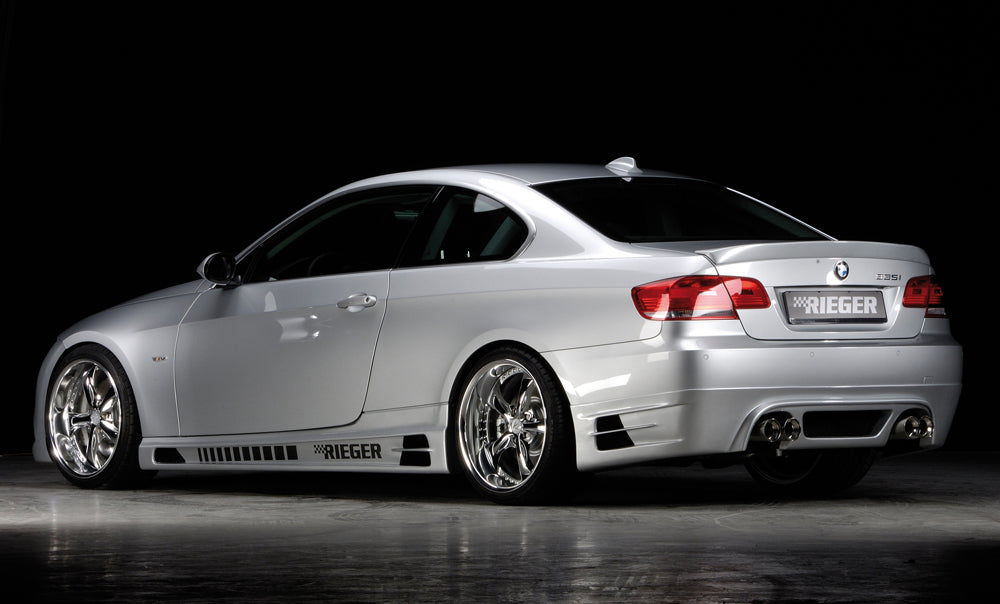BMW 3er E92 Rieger Seitenschweller    links, mit Schacht und 2 Ausschnitten, ABS, 
inkl. Alugitter, Gutachten, Montagezubehör