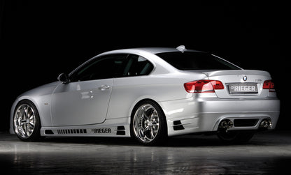 BMW 3er E92 Rieger Seitenschweller    links, mit Schacht und 2 Ausschnitten, ABS, 
inkl. Alugitter, Gutachten, Montagezubehör