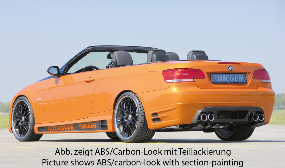 BMW 3er E92 Rieger Heckansatz   Nur für 335i ! für Doppelendrohr li. u. re. (335i-Look), ABS, 
inkl. Alugitter, Gutachten, Montagezubehör