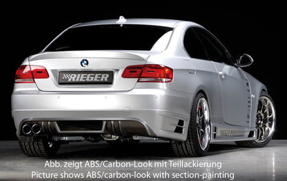 BMW 3er E92 Rieger Heckansatz nicht für 335i / 335d für Doppelendrohr li., ABS, 
inkl. Alugitter, Gutachten, Montagezubehör