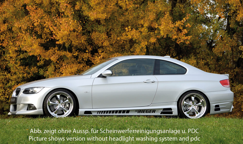BMW 3er E92 Rieger Spoilerstoßstange    ABS,  für Fzg. mit Scheinwerferreinigungsanlage, Einparkhilfe, 
Alugitter, Montagezubehör, ABE