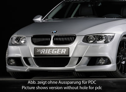 BMW 3er E92 Rieger Spoilerstoßstange    ABS, für Fzg. mit Einparkhilfe (PDC), Scheinwerferreinigungsanlage, 
inkl. Alugitter, Montagezubehör, ABE