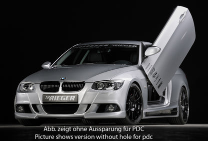 BMW 3er E92 Rieger Spoilerstoßstange    ABS, für Fzg. mit Einparkhilfe (PDC), Scheinwerferreinigungsanlage, 
inkl. Alugitter, Montagezubehör, ABE