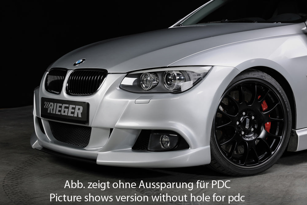 BMW 3er E92 Rieger Spoilerstoßstange    ABS, für Fzg. mit Einparkhilfe (PDC), Scheinwerferreinigungsanlage, 
inkl. Alugitter, Montagezubehör, ABE