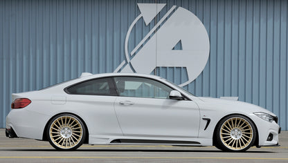 BMW 4er F32  (3C) Rieger Spoilerschwert für orig. M-Paket-Frontschürze gerade Version, für orig. Frontschürze, ABS, für Fzg. mit M-Technik, 
inkl. Montagezubehör, ABE