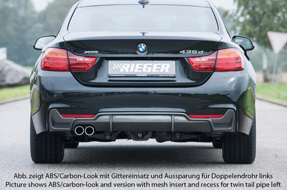 BMW 4er F32  (3C) Rieger Heckeinsatz nur für M-Paket-Heckschürze für orig. Endrohr li., ABS, für Fzg. mit M-Technik, 
inkl. Montagezubehör, Gutachten