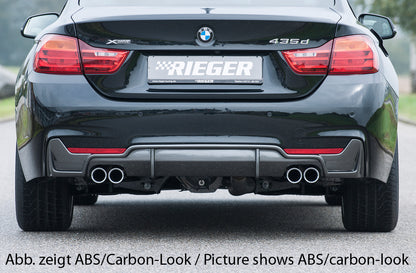 BMW 4er F32  (3C) Rieger Heckeinsatz nur für M-Paket-Heckschürze für Doppelendrohr li. u. re., (4x76mm ø), ABS, für Fzg. mit M-Technik, 
inkl. Montagezubehör, Gutachten