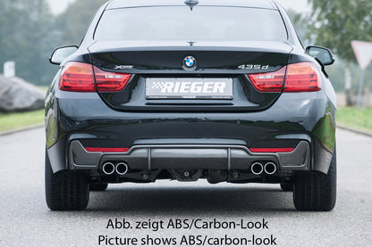 BMW 4er F32  (3C) Rieger Heckeinsatz nur für M-Paket-Heckschürze für Doppelendrohr li. u. re., (4x76mm ø), ABS, für Fzg. mit M-Technik, 
inkl. Montagezubehör, Gutachten
