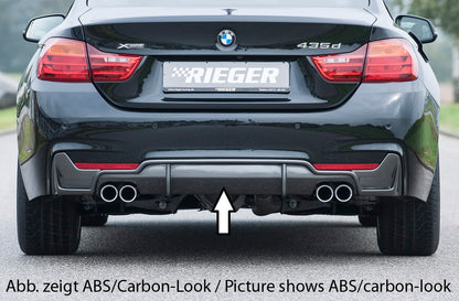 BMW 4er F32  (3C) Rieger Heckeinsatz nur für M-Paket-Heckschürze für Doppelendrohr li. u. re., (4x76mm ø), ABS, für Fzg. mit M-Technik, 
inkl. Montagezubehör, Gutachten