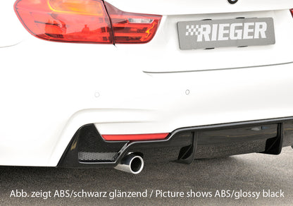 BMW 4er F32  (3C) Rieger Heckeinsatz nur für M-Paket-Heckschürze mit Gittereinsatz li./re., für orig. Endrohr li., ABS, für Fzg. mit M-Technik, 
inkl. Alugitter, Montagezubehör, Gutachten