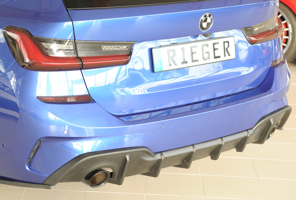BMW 3er G20  (G3L) Rieger Heckeinsatz für orig. Endrohr li. u. re., (90mm ø), ABS, für Fzg. mit M-Sport-Paket, ohne Anhäng...