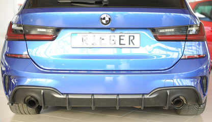 BMW 3er G20  (G3L) Rieger Heckeinsatz für orig. Endrohr li. u. re., (90mm ø), ABS, für Fzg. mit M-Sport-Paket, ohne Anhäng...
