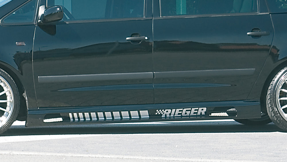Ford Alhambra (7MS) Rieger Seitenschweller  links, mit Schacht und 2 Ausschnitten, ABS, 
inkl. Alugitter, Gutachten, Montagezubehör