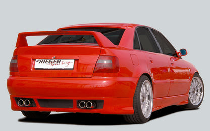Audi A4 (B5) Rieger Heckansatz RS-Four-Look  für 4-Rohr-Auspuffanlage, bis Modell 1999 tiefe Version, ABS, 
inkl. Alugitter, Gutachten, Montagezubehör