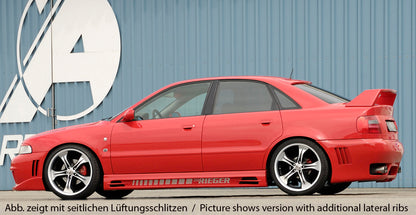 Audi A4 (B5) Rieger Heckschürze    ABS, für Fzg. mit Einparkhilfe (PDC), 
inkl. Alugitter, Gutachten, Montagezubehör