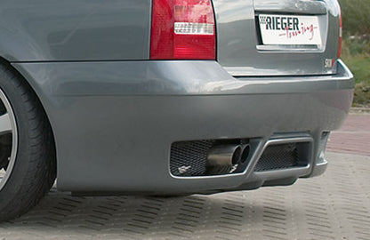 Audi A4 (B5) Rieger Heckschürze    ABS, 
inkl. Alugitter, Gutachten, Montagezubehör