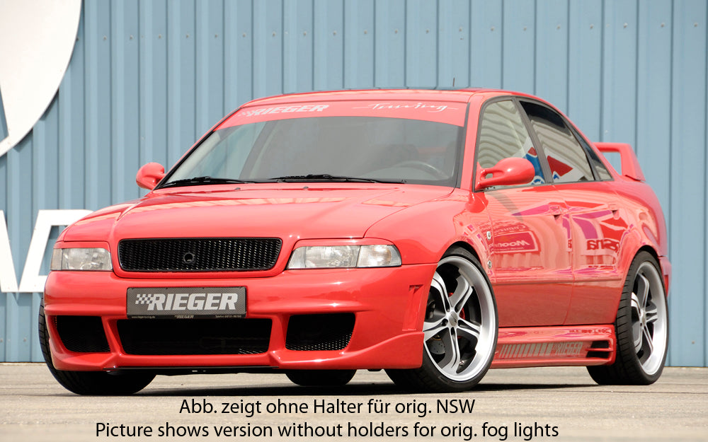 Audi A4 (B5) Rieger Spoilerstoßstange RS-Four-Look   mit Halter f. orig. NSW, ABS, 
inkl. Alugitter, Montagezubehör, ABE