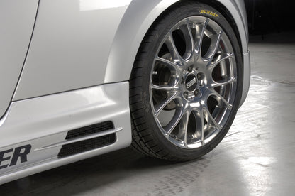 Audi TT (8N) Rieger Seitenschweller  rechts, mit Schacht und 2 Ausschnitten, ABS, 
inkl. Alugitter, Gutachten, Montagezubehör