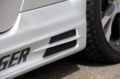 Audi TT (8N) Rieger Seitenschweller  rechts, mit Schacht und 2 Ausschnitten, ABS, 
inkl. Alugitter, Gutachten, Montagezubehör