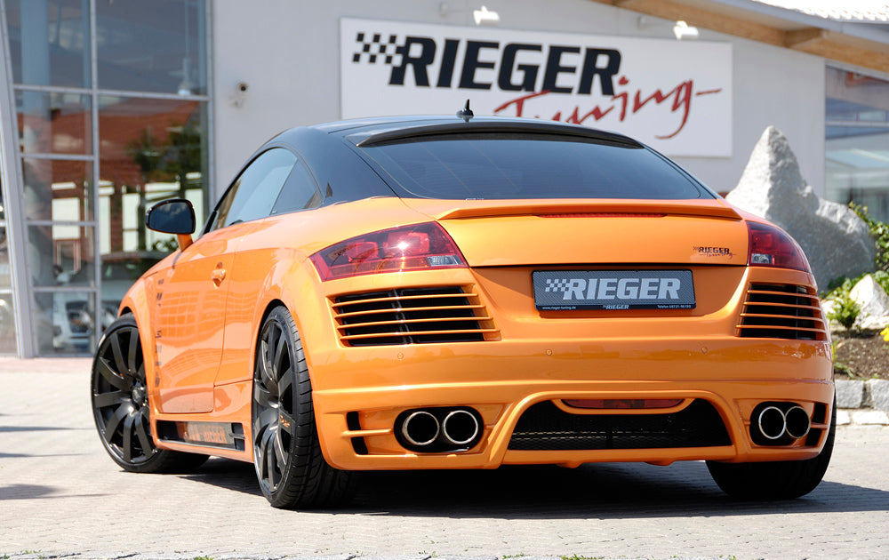 Audi TT (8J) Rieger Heckschürze    für Doppelendrohr li. u. re., ABS, für Fzg. mit Einparkhilfe (PDC), S-Line Exterieur und ohne S-Line Exterieur, 
inkl. Alugitter, Gutachten, Montagezubehör