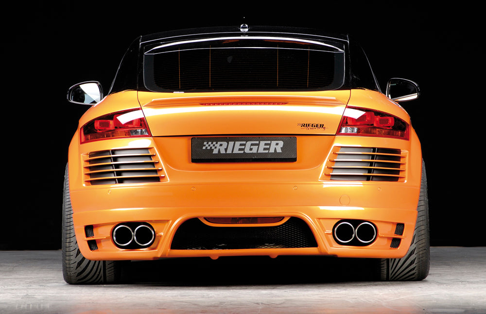 Audi TT (8J) Rieger Heckschürze    für Doppelendrohr li. u. re., ABS, für Fzg. mit Einparkhilfe (PDC), S-Line Exterieur und ohne S-Line Exterieur, 
inkl. Alugitter, Gutachten, Montagezubehör