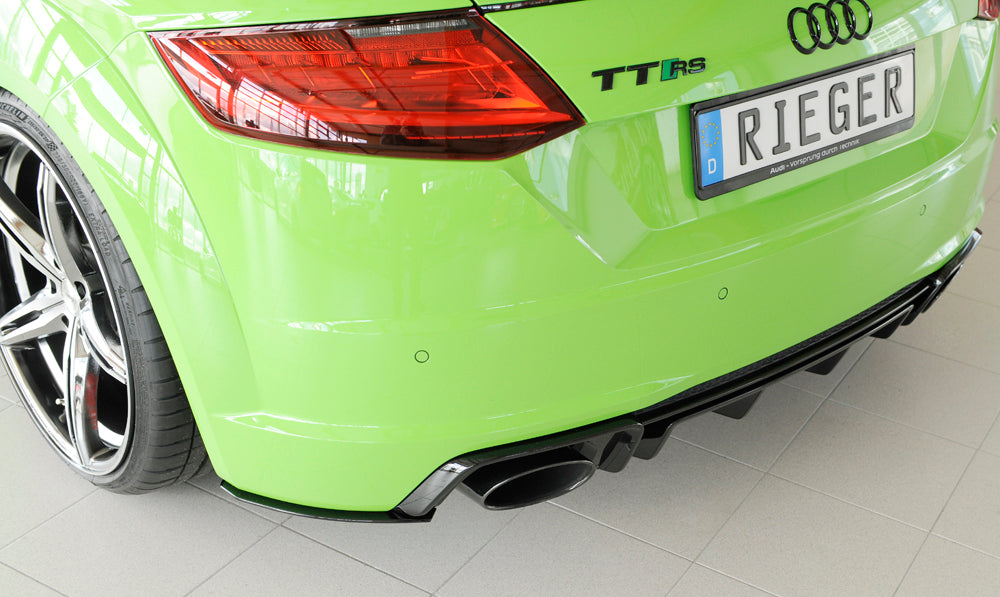 Audi TT RS (8J/8J1-FV/8S) Rieger Heckschürzenansatz seitlich links nur für orig. Heckschürze TT-RS links, für orig. Heckschürze, ABS, für Fzg. mit S-Line Exterieur, 
inkl. Montagezubehör, Gutachten