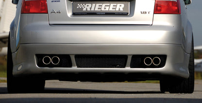 Audi A4 (8E) Typ B6 Rieger Heckschürzenansatz für Fzg. ohne Anhängekupplung ABS, 
inkl. Alugitter, Gutachten, Montagezubehör
