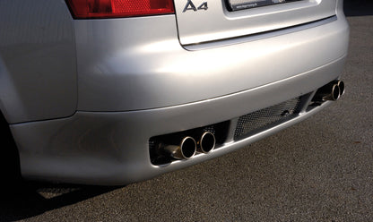 Audi A4 (8E) Typ B6 Rieger Heckschürzenansatz für Fzg. ohne Anhängekupplung ABS, 
inkl. Alugitter, Gutachten, Montagezubehör