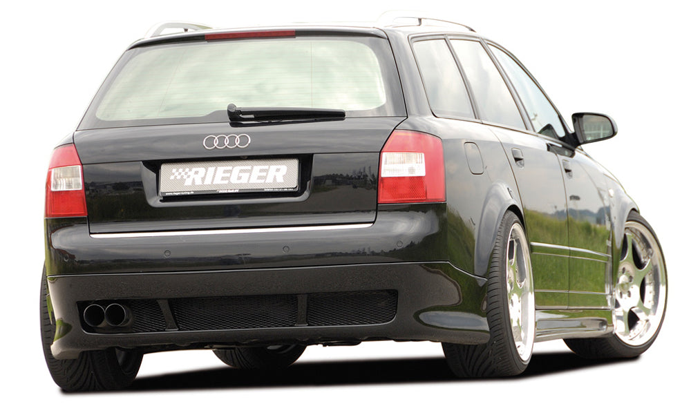 Audi A4 (8E) Typ B6 Rieger Heckschürzenansatz für Fzg. ohne Anhängekupplung ABS, 
inkl. Alugitter, Gutachten, Montagezubehör