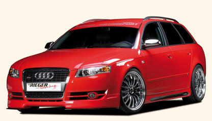 Audi A4 (8E) Typ B7 Rieger Spoilerlippe -> nur passend für 5 kleine Schächte unterm Grill! ABS, für Fzg. ohne S-Line Exterieur, 
inkl. Montagezubehör, ABE