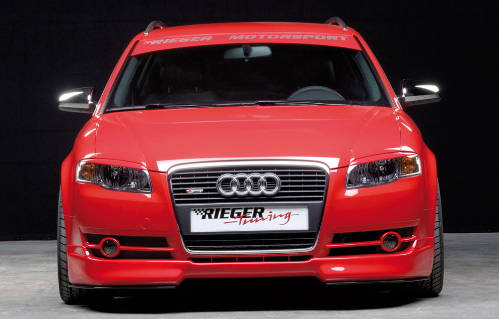 Audi A4 (8E) Typ B7 Rieger Spoilerlippe -> nur passend für 5 kleine Schächte unterm Grill! ABS, für Fzg. ohne S-Line Exterieur, 
inkl. Montagezubehör, ABE