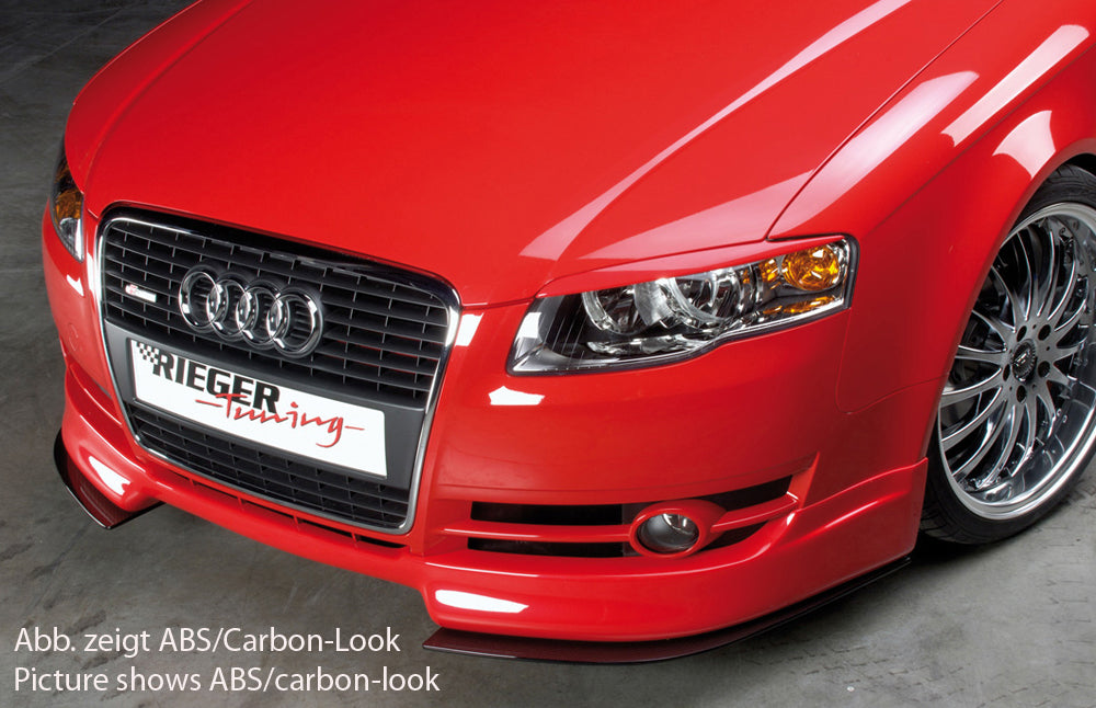 Audi A4 (8E) Typ B7 Rieger Spoilerschwert für Spoilerlippe 55220 2-tlg., für Spoilerlippe, ABS, für Fzg. ohne S-Line Exterieur, 
inkl. Montagezubehör, ABE