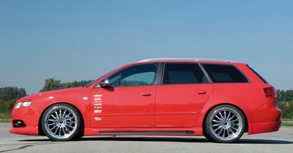 Audi A4 (8E) Typ B7 Rieger Heckschürzenansatz  für Doppelendrohr li. u. re., ABS, für Fzg. mit S-Line Exterieur und ohne S-Line Exterieur, 
inkl. Alugitter, Gutachten, Montagezubehör