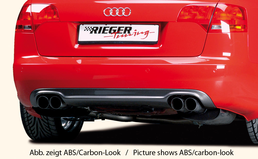 Audi A4 (8E) Typ B7 Rieger Heckeinsatz    ABS, für Fzg. mit S-Line Exterieur und ohne S-Line Exterieur, 
inkl. Gutachten, Montagezubehör