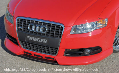 Audi A4 (8E) Typ B7 Rieger Spoilerschwert S-Line  für Spoilerlippe 55230 / 55232 mittig, ABS, für Fzg. mit S-Line Exterieur, 
inkl. Montagezubehör, ABE