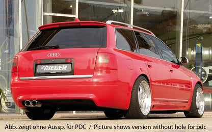 Audi A6 (4B) Rieger Heckansatz S6-Look -> nur bis Bj. 2001 ABS, für Fzg. mit Einparkhilfe (PDC), 
inkl. Gutachten, Montagezubehör