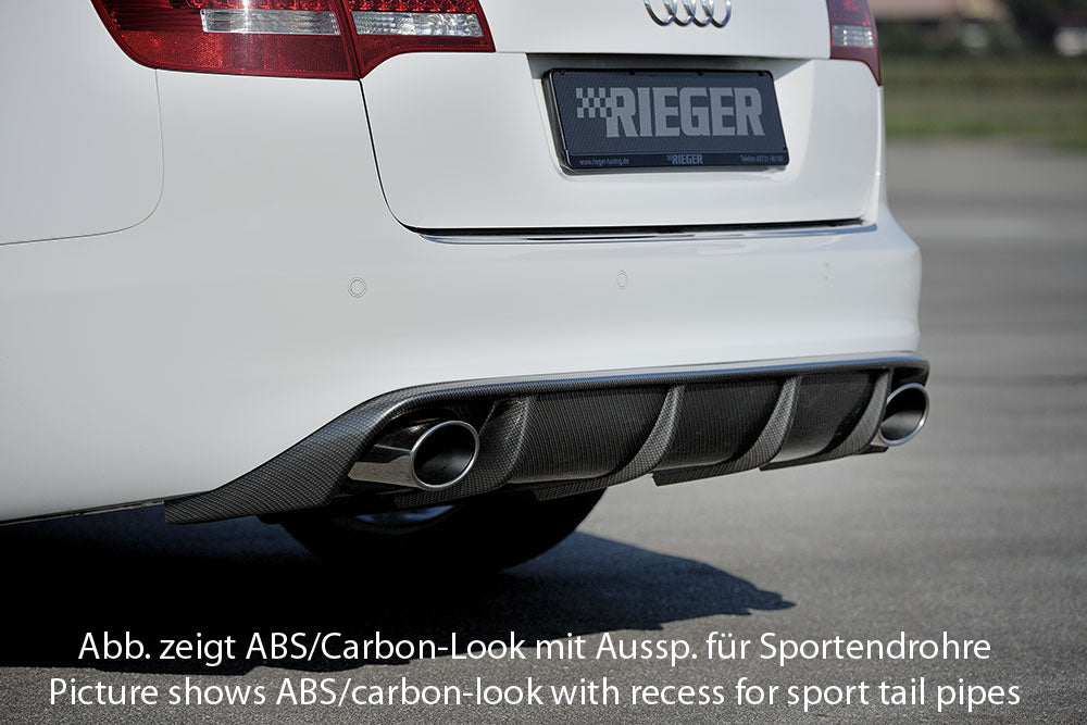 Audi A6 (4F) Rieger Heckeinsatz  für orig. Endrohr li. u. re., ABS, für Fzg. ohne S-Line Exterieur, 
inkl. Montagezubehör, Gutachten
