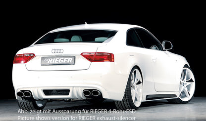 Audi A5 (B8/B81) Rieger Heckschürzenansatz  für orig. Endrohr li., ABS, für Fzg. mit S-Line Exterieur, 
inkl. Alugitter, Montagezubehör, Gutachten