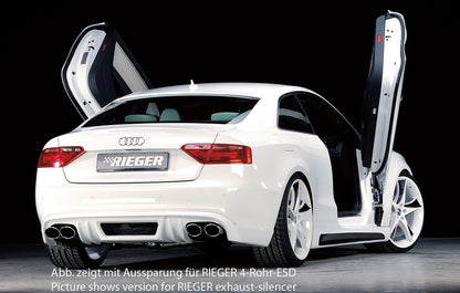 Audi A5 (B8/B81) Rieger Heckschürzenansatz  für orig. Endrohr li., ABS, für Fzg. mit S-Line Exterieur, 
inkl. Alugitter, Montagezubehör, Gutachten