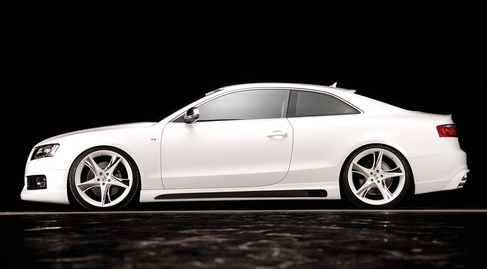 Audi A5 (B8/B81) Rieger Heckschürzenansatz  für orig. Endrohr li., ABS, für Fzg. mit S-Line Exterieur, 
inkl. Alugitter, Montagezubehör, Gutachten
