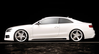 Audi A5 (B8/B81) Rieger Heckschürzenansatz  für orig. Endrohr li., ABS, für Fzg. mit S-Line Exterieur, 
inkl. Alugitter, Montagezubehör, Gutachten