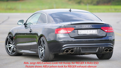 Audi A5 S5 (B8/B81) Rieger Heckeinsatz  für orig. Doppelendrohr li u. re, ABS, für Fzg. mit S-Line Exterieur, 
inkl. Alugitter, Montagezubehör, Gutachten