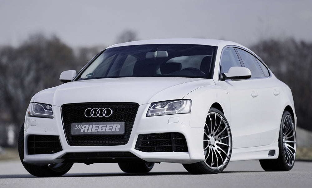 Audi A5 (B8/B81) Rieger Seitenschweller  rechts, mit Schacht, mit Ausschnitt, ABS, für Fzg. mit S-Line Exterieur und ohne S-Line Exterieur, 
inkl. Alugitter, Montagezubehör, Gutachten